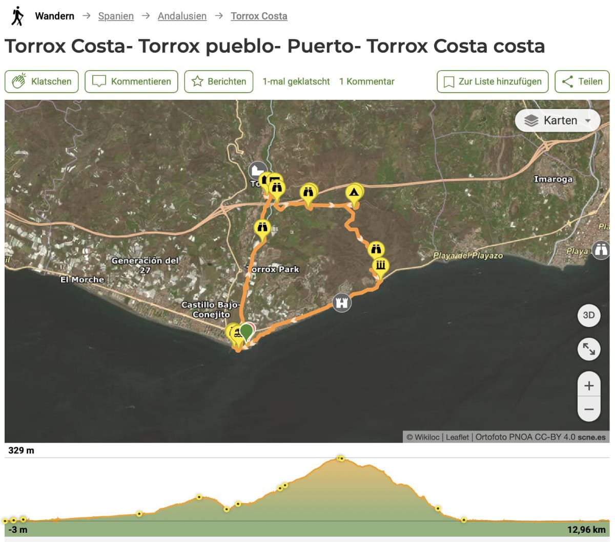 Torrox Costa Pueblo wandern