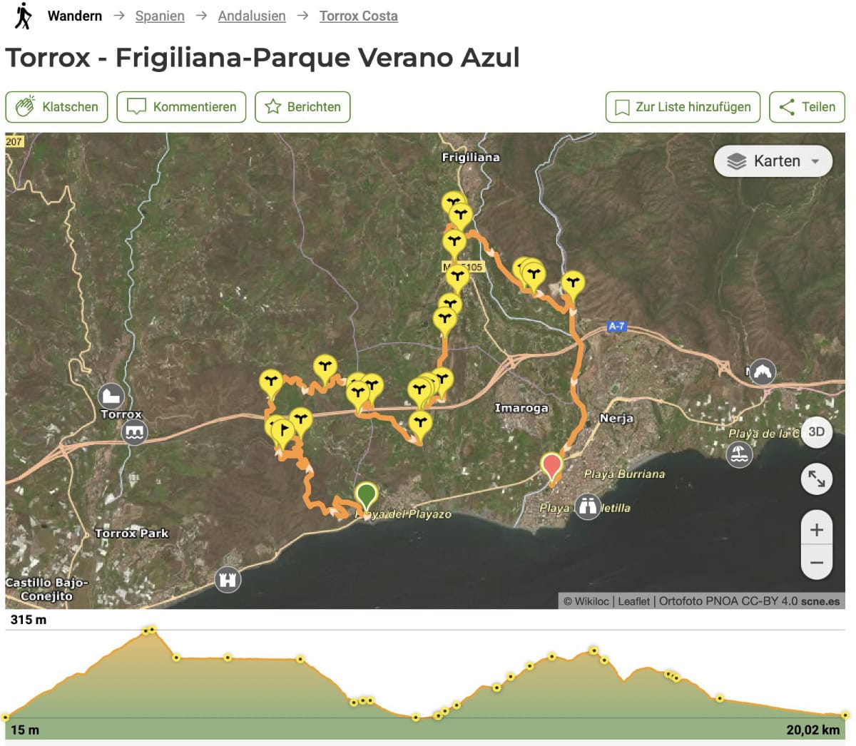 Torrox - Frigiliana wandern